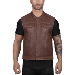 Gilet Cuir SOA Marron