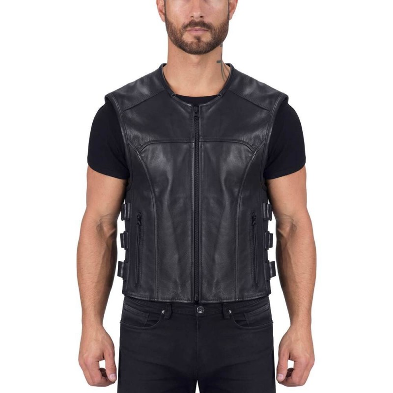 Gilet Cuir Moto SWAT